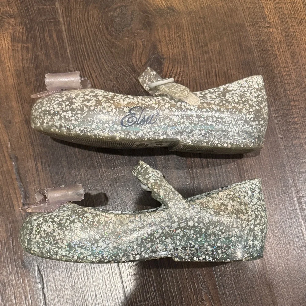 Mini Melissa Elsa Glitter Mary Jane Shoes - Silver